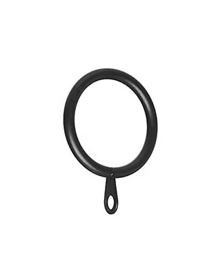 16mm 19mm Metal Curtain Pole Rings Hooks With Fixed Hoop Satin Matt Black X 10 • £3.29