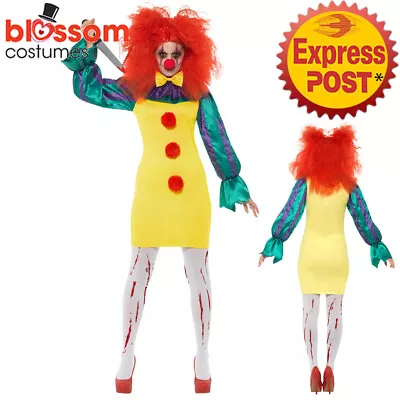 CA1151 Vintage Clown Pennywise Scary Killer IT Circus Horror Halloween Costume • $33.21