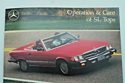 Mercedes 560 SL Owners Manual Top Supplement Operation Care Sl Tops W107 380 450 • $39.99