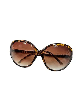 $24.99 • Buy Oversized Round Tortoise Shell Sunglasses Twisted Curved Arms Women's