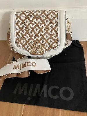 $299 • Buy Brand New - MIMCO- Leather Crossbody Bag Logo White