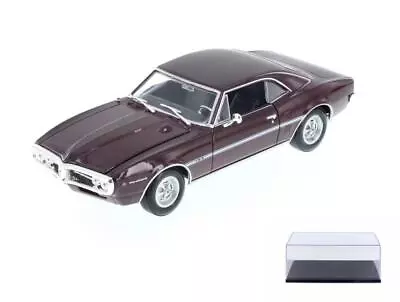 Diecast Car & Display Case 1967 Pontiac Firebird Maroon Welly 22502 1/24 Scale • $21.99