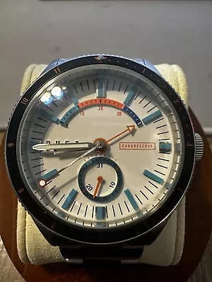 DUFA Mens Automatic Watch - Gangreserve 100Meter Blue/Orange Dial • $250