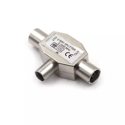 $6.75 • Buy 2Way PAL TV Aerial Coaxial Antenna Signal Splitter Indoor Passive Metal Casing3C