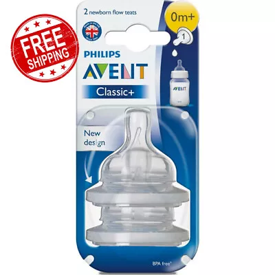 Philips Avent Classic+ Newborn Flow Teat Spit-Up Burping Baby Bottle 0 M+ 2 Pack • $20.13