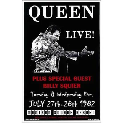 $14.99 • Buy Queen Concert Poster Featuring Freddie Mercury, 1982, NYC