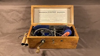 A. Franks Antique Quack Medical Magnetic Electric Shock Therapy Device Wood Case • $395