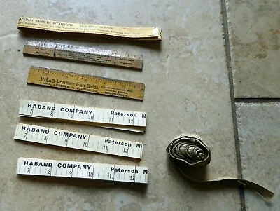 Antiquevintage Lot Of Rulers Cloth Measuring Tapes With Advertising 1918+ • $34.88