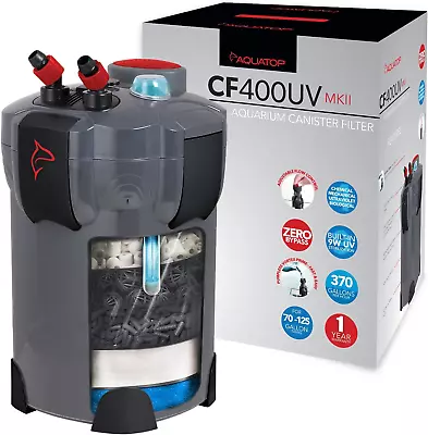 Aquatop 4-Stage Canister Filter With Vortex Prime 9W UV 370GPH Flow Rate 35W • $180.58