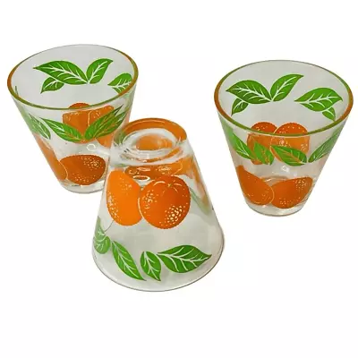 3 Set Vintage MCM Bartlett Collins Tapered Orange Juice Glasses 3” Replacement • $22.99