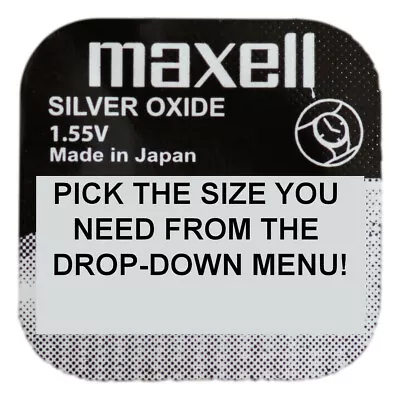 Genuine MAXELL Silver Oxide Watch Battery 1.55v Japan Made - ALL SIZE SHOWCASE! • £2.79