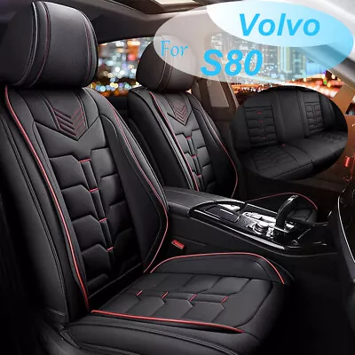 For Volvo S80 2001-2016 Car 5 Seat Front&Rear 2 Row Covers Cushion Faux Leather • $120.24