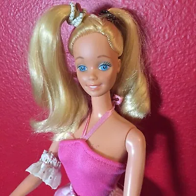 Vintage My First Barbie 1982 #1875 ORIGINAL Pink Dress & Pink Shoes Mattel Doll • $31.99