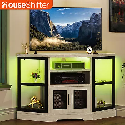 LED Corner TV Stand 55 Inch TVs Media Console Power Outlets Entertainment Center • $121.99