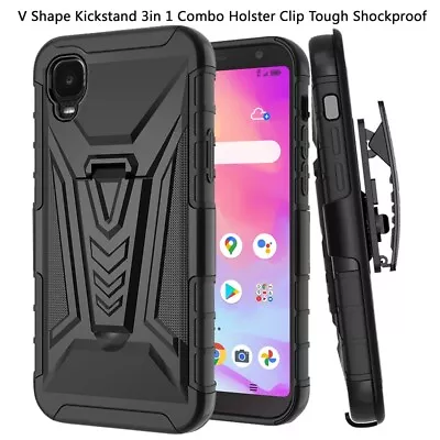 For TCL A3 Hybrid Rugged Belt Clip Holster TPU Heavy Duty Armor Stand Case Cover • $13.05