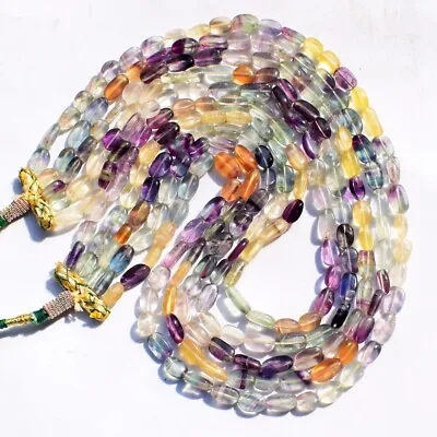 5 Strand Oval Shape 682 Cts Multicolor Fluorite Beads Necklace Jewelry AK 07E469 • $6.50