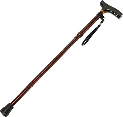 Homecraft Folding Coloured Walking Stick With Wooden Handle Lightweight Adjust • £18.45