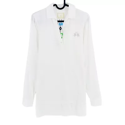 LA MARTINA White Cotton Jersey Long Sleeves Polo Shirt Size 1 / XS • $34.58