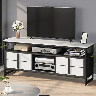 Modern TV Stand For TVs Up To 65 Inch Entertainment Center With Slide Barn Door • $128.80