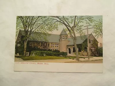 Massachusetts Postcard Memorial Library Malden MA • $4.99