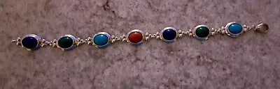 Sterling Silver 7  Multi Gemstone Bracelet With Lobster Claw Closure • $6.99