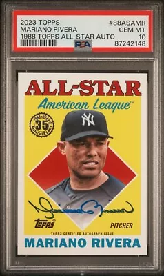 2023 Topps MARIANO RIVERA 1988 Topps All-Star On Card Auto PSA 10 GEM MINT 💎 • $299
