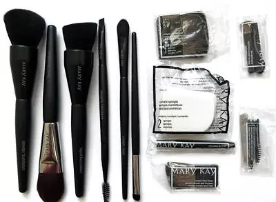 Mary Kay 16 Pcs Brush Applicator Set Face Cheek Eye Lip Brow Foundation D • $28.89