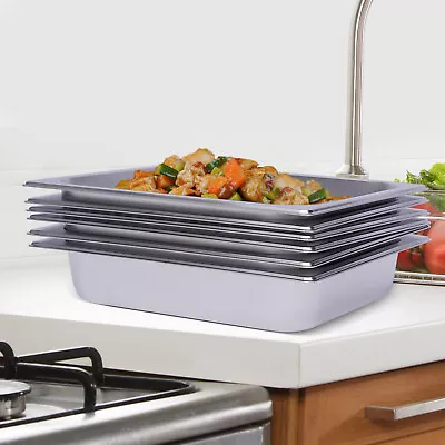 6-Pack Hotel Pans Commercial Steam Table Pan Stainless Steel Food Pan 1/2 Size！ • $33.25