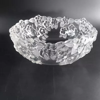 Mikasa Walther Crystal Round Bowl Carmen Satiniert Germany 8.5 Inches 1980's • $23