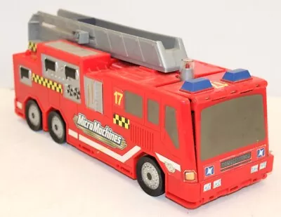 Vintage MICRO MACHINES Plastic Fire Engine Playset W/ 29x Miniature Cars - O10 • £9.99