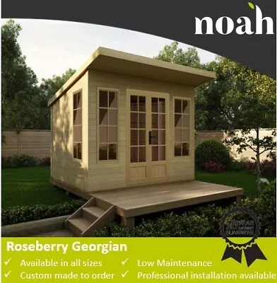 Roseberry Georgian Log Cabin Garden Room Home Office Sudio Building Bespoke • £1870.58