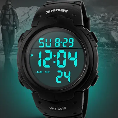 $8.99 • Buy SKMEI LED Military Stopwatch Men Sports Quartz Digital Watches Gifts Waterproof