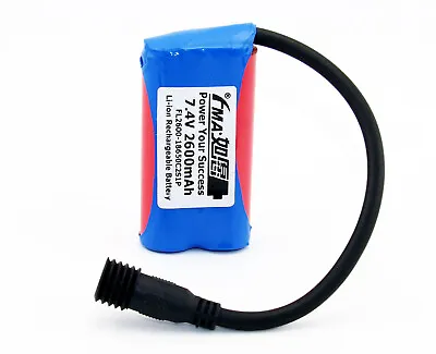 Protected Rechargeable Li-ion Battery 7.4V 2600mAh For MagicShine LED Bike Light • $19.95