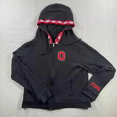 Victorias Secret Pink Ohio State Buckeyes Full Zip Hoodie Womens Large Black • $19.99