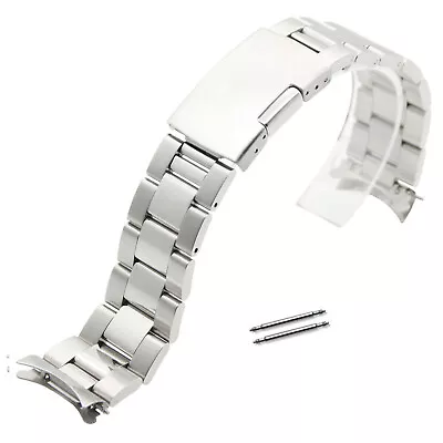 Curved Stainless Steel Metal Solid Bracelet Clasp Replacement Watch Band Strap • $12.95