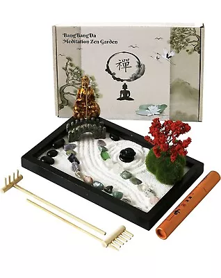Mini Meditation Zen Garden Kit - Japanese Tabletop Rock Sand Chakra Buddha Zen G • $12.97
