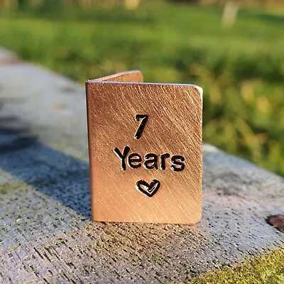 Personalised 7th Wedding Anniversary Gift Solid Copper Card Husband Wife 7 Years • £16.99