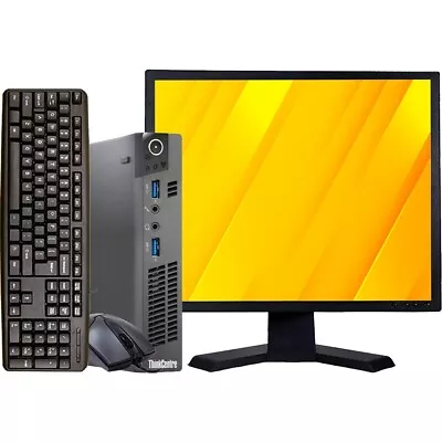 Lenovo Desktop I5 Computer Mini Pc 8GB RAM 500GB HD 17in Monitor Windows 10 WiFi • $99.98