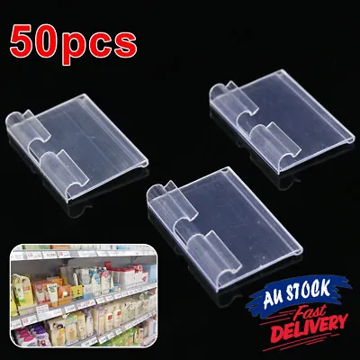 £20.24 • Buy 50X Holder Retail Tag Wire Shelf Label Display Plastic Clear Label Holders