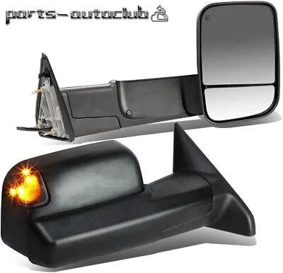 For 2016-17 Ram 1500 2500 3500 Side Tow Mirrors Power Tow Heated LED Puddle Pair • $125.99