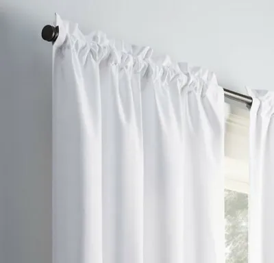 Eclipse Samara Solid Color Blackout Rod Pocket Single Curtain PanelWhite40x95 • $20.99