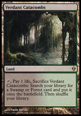 MTG - Verdant Catacombs - Zendikar - Damaged / Poor - Foil • $29.94