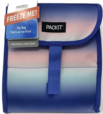 $24.99 • Buy PackIt Freezable Lunch Bag Box Pink Blue Top Closure Colorful Travel Food