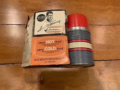 Ted Williams Thermos In Original Box Sears Vacuum Bottle Red Sox No 7316 Pint • $29.99