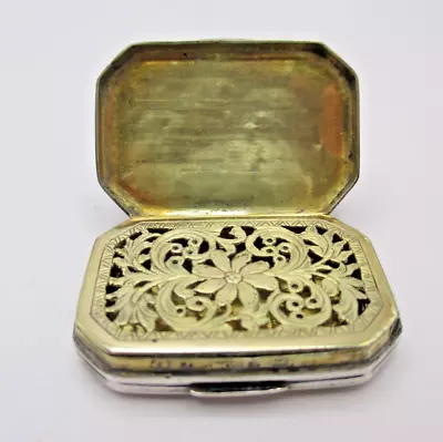 Antique Hallmarked Silver Vinaigrette With Gilded Interior • $107.38