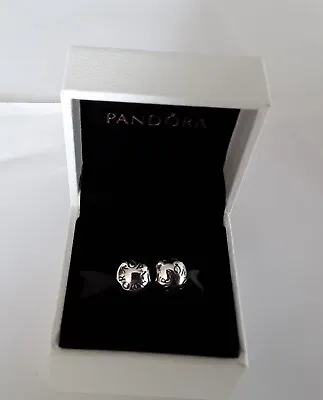  Pandora Silver  Logo    Clips    X   2      791015       With Box Option • £27