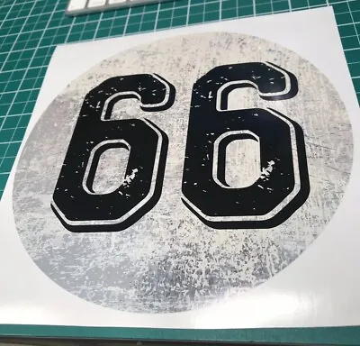 2 X Classic Retro Round Race Numbers - Vinyl Stickers/Decals Car Motorbike 200mm • £12.60
