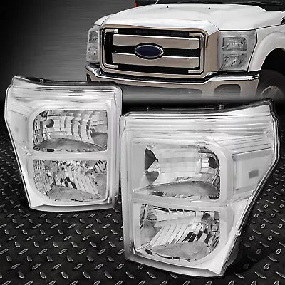 For 11-16 Ford F250 F350 Super Duty Chrome Housing Clear Corner Headlight Lamps • $133.88