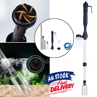 Fish Tank Cleaner Battery Syphon Change Pump Water Filter Aquarium Vacuum Gravel • $16.95