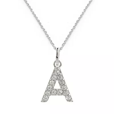 1/7 Ct Round Simulated Diamond Initial Pendant Necklace Solid 925 Sterling • $72.94